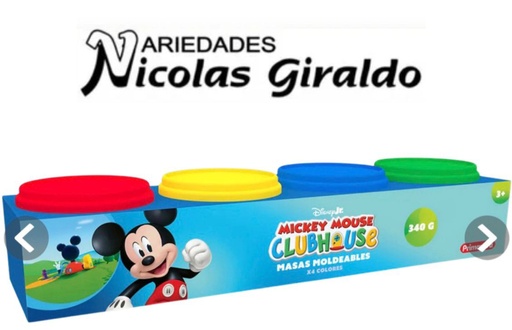 [P4519] Plastilina moldeable licencia niño tarro x4