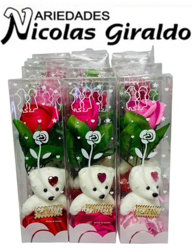 [2D-5626] Detalle acetato oso con rosa PQT X12 