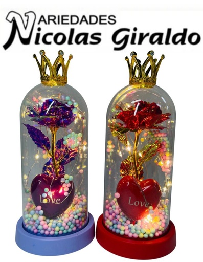 [2D-14015] (2D-14016)Urna decorativa corazon luz grande con corona 