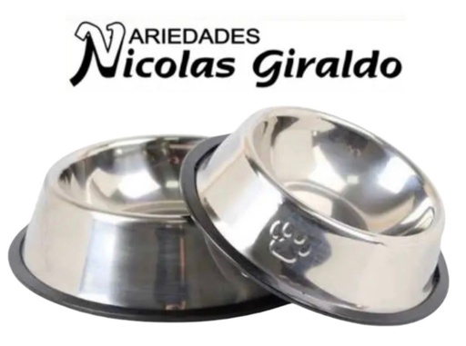 [JH0193] Comedero para mascota metalica x1 mediano 18CM 