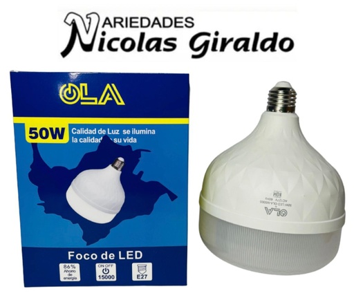 [OLA-M5005] Bombillo ola 50 watts redondo
