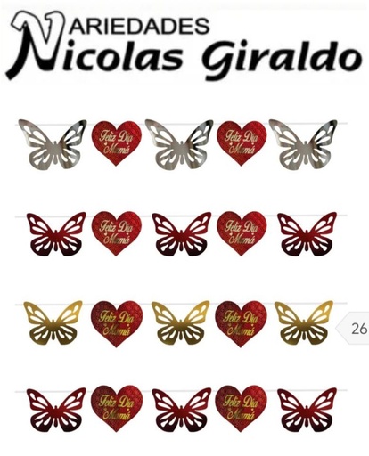 [DM618] Cenefa mariposa feliz dia mama