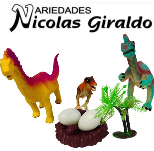 [SE2082] Animal dinosaurio chillon x3 con accesorios 