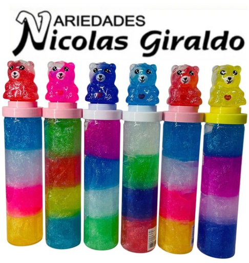 [PTF807] (PTF808)Slime grande largo 5 colores tapa oso CJX6 
