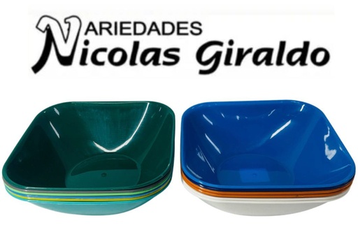 [PSCG] Plato plastico cuadrado hondo pequeño PQT X12   