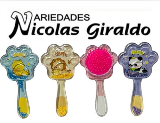 [PTQ1447] Cepillo peinar infantil figuras huella