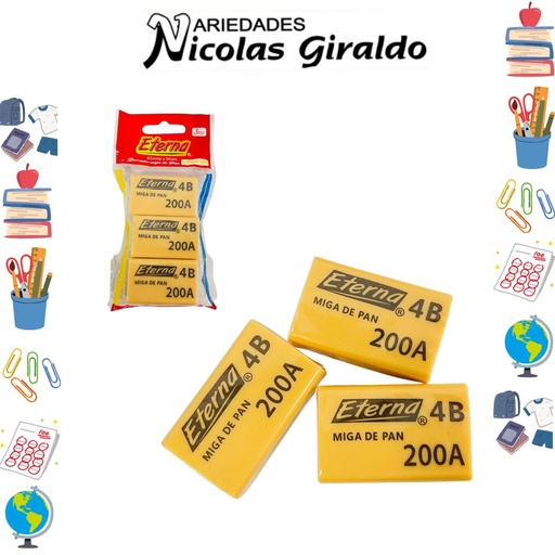 [ET409] Borrador miga de pan beige x3 eterna