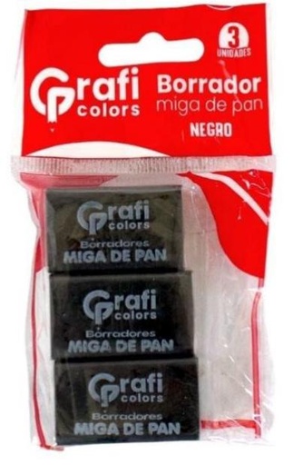 [GR188] Borrador miga de pan negro x3 graficolors