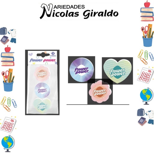 [P3230] Borrador primavera flower power x3