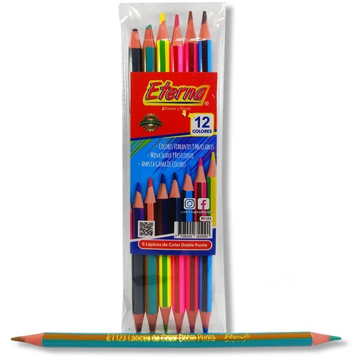 [ET123] Color eterna doble punta x 6 economico
