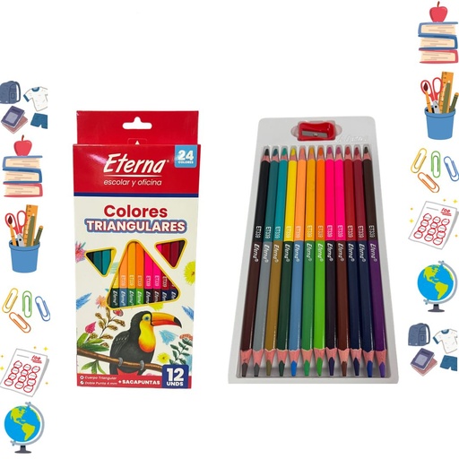 [ET339] Color eterna triangular doble punta x12