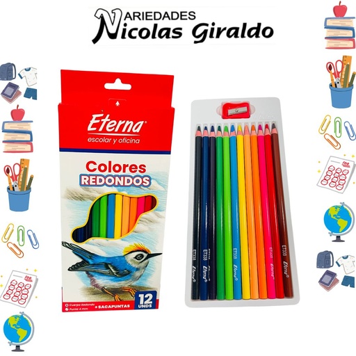[ET338] Color eterna redondo unipunta x12