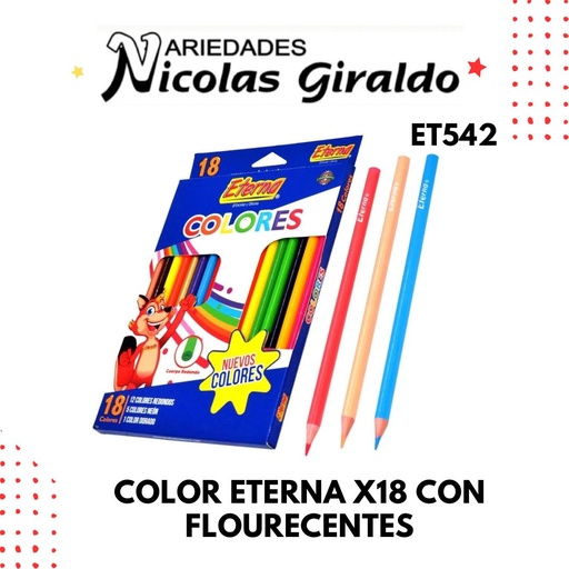 [ET542] Color eterna x18 con fluorescentes