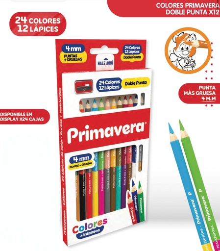 [P512] Color primavera doble punta x12