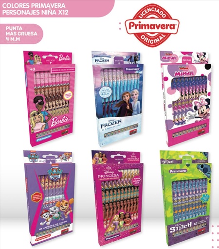 [P599] Color primavera personajes niña x12