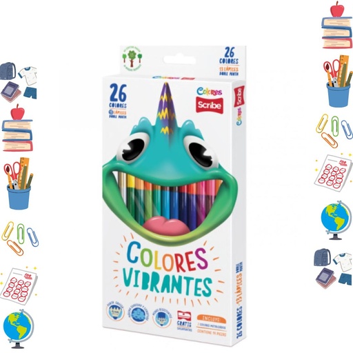 [C30214093] Color scribe doble punta x13 piezas 26 colores