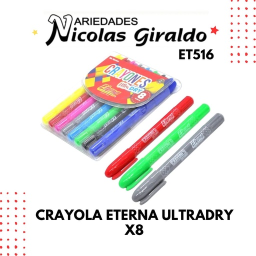 [ET516] Crayola eterna ultradry x8