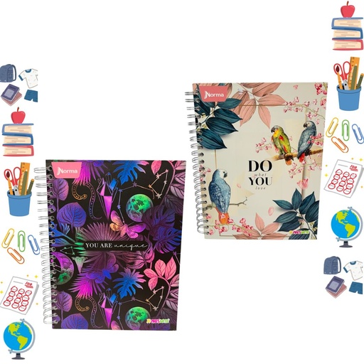 [558936] Cuaderno xpresarte 5 materias dura book grande femenino