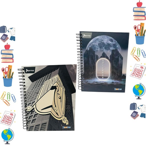 [558938] Cuaderno xpresarte 5 materias dura book grande masculino