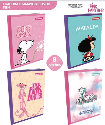 [P1772] Cuaderno cosido prim. 100 H cuadros mujer