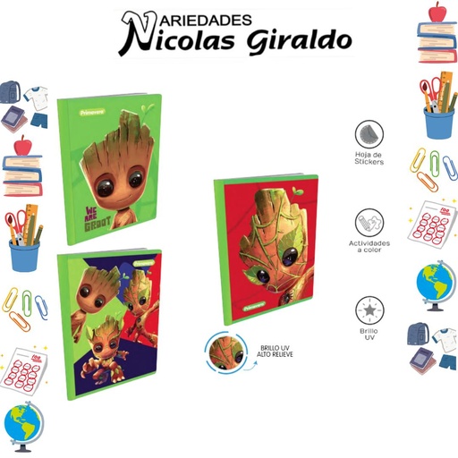 [P3844] Cuaderno cosido prim. 100 H rayas groot