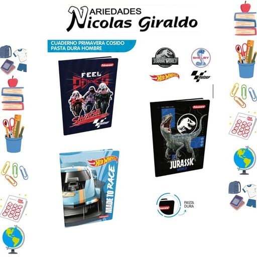 [P1490] Cuaderno cosido primavera pasta dura 100H cuadro machine