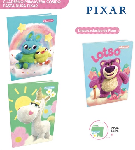 [P3888] Cuad cosido prim. p.dura100 H raya pixar