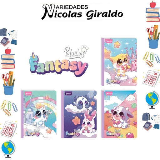 [558981] Cuaderno norma gama media peluche fantasy 100H cuadro