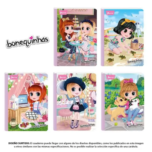 [553806] Cuaderno norma gama media bonequinhas 100H raya