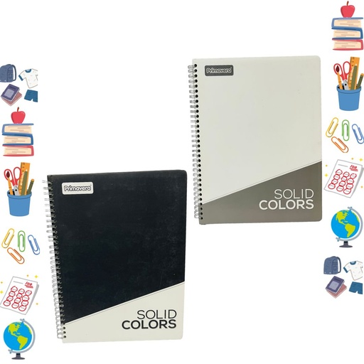 [P1524] Cuaderno prim. argollado grande unicolor cuadro
