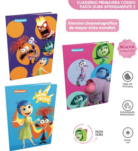 [P3815] Cuaderno prim. cosido p.dura 100H cuadro intensamente