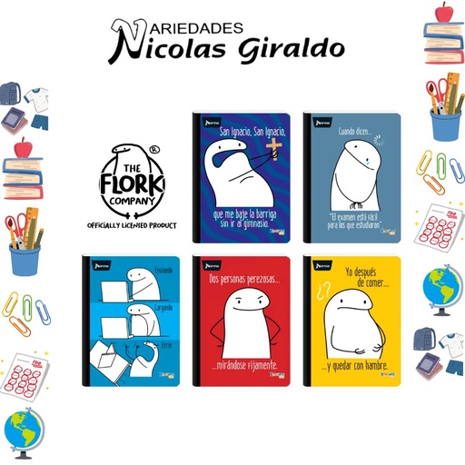 [569302] Cuaderno xpresarte cosido licencia 100H raya memes