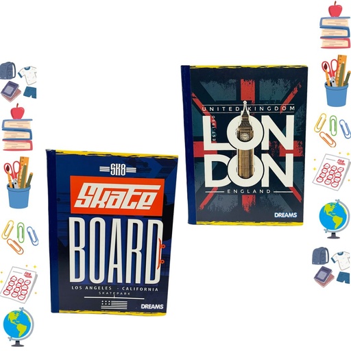 [138659] Cuaderno dream sticker cosido 100H masculino cuadro