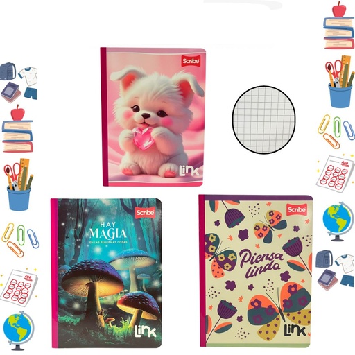 [C30214506] (904952)Cuaderno link sticker cosido 100H femenino cuadro