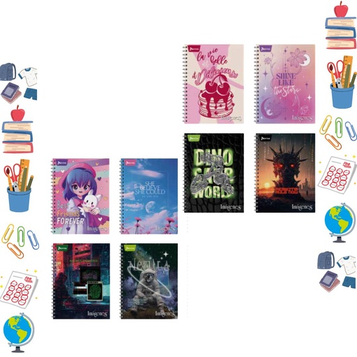 [557183] Cuaderno norma argollado pequeño economico cuadro