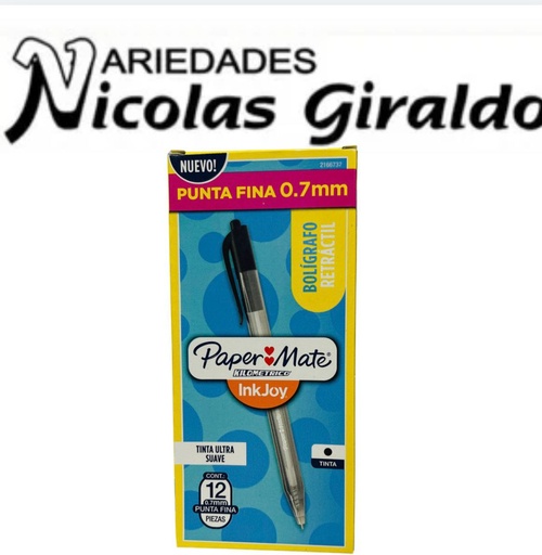 [2166737] Lapicero kilometrico retractil negro .7 x12