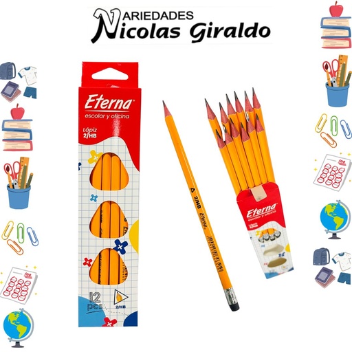 [ET333] Lapiz 2hb eterna triangular x12