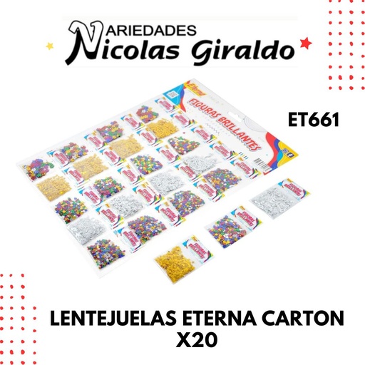 [ET661] Lentejuelas eterna carton x20
