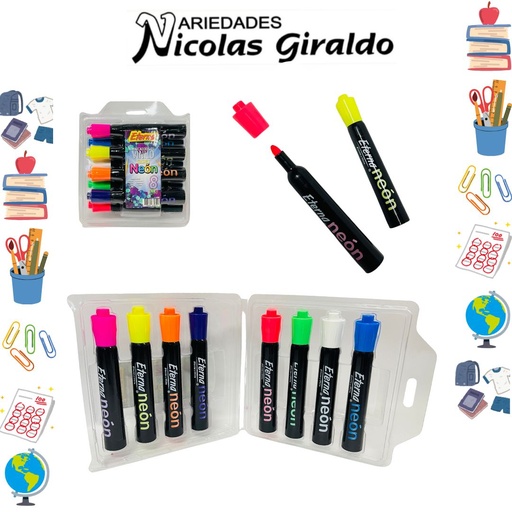 [ET480] Marcador vinilo neon x8 eterna