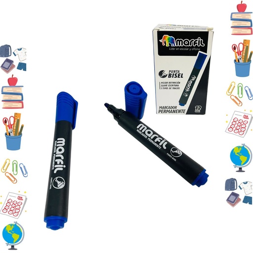 [134860] Marcador permanente azul caja x12 marfil 