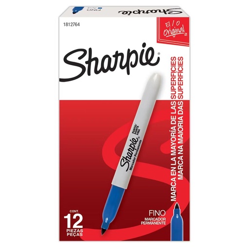[1812764] Marcador sharpie azul caja x12 (UND $2.600) 30003B