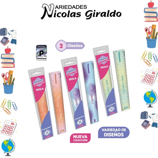 [P415] Regla primavera flower power