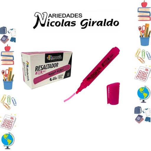 [134854] Resaltador marfil fucsia caja x12 (UND $950)