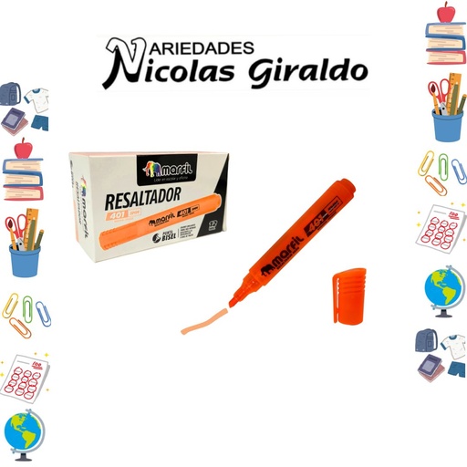 [134856] Resaltador marfil naranja caja x12