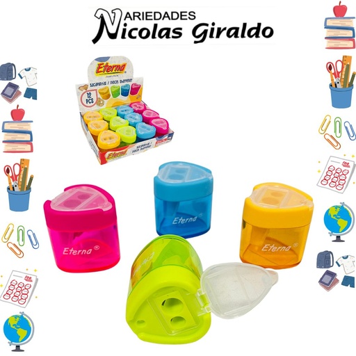 [ET405] Sacapuntas deposito corazon caja x12 eterna