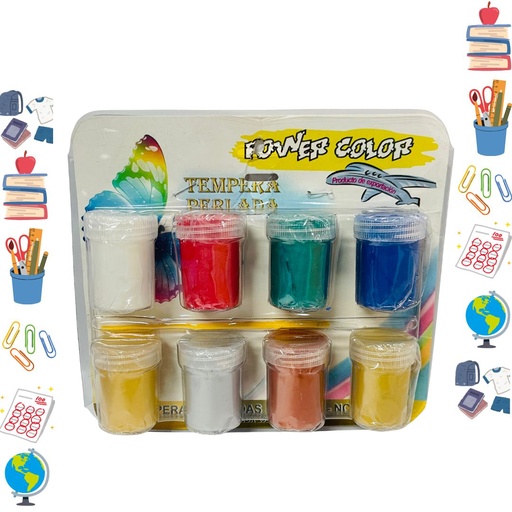 [2001507] Tempera perlada carton x8