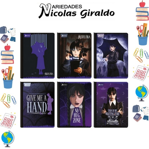 [569271] Cuaderno xpresarte cosido licencia 100H cuadro Merlina