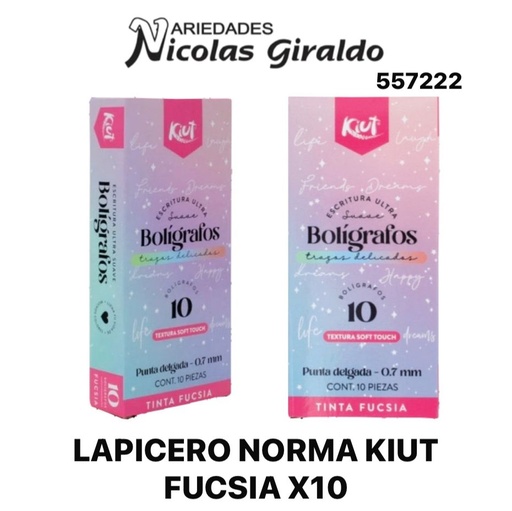 [557222] lapicero norma kiut fucsia x10