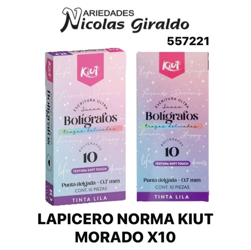 [557221] lapicero norma kiut morado x10