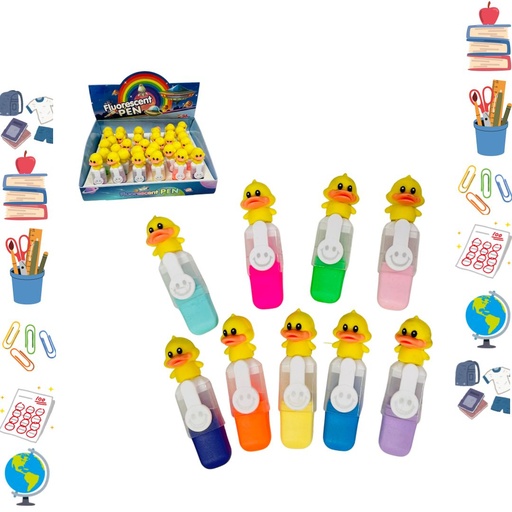 [PT27718] Resaltador mini figura pato-huella caja x36